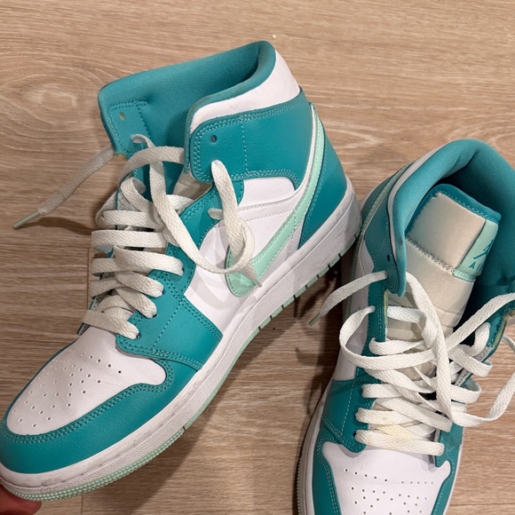 Jordan Teal and White Athletic Shoes - Picture 8 of 12